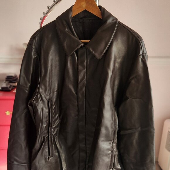 ARMANI 🇮🇹 Premium Black Leather Jacket | Size 50 (L) | Gently Used - Retail - Picture 1 of 6